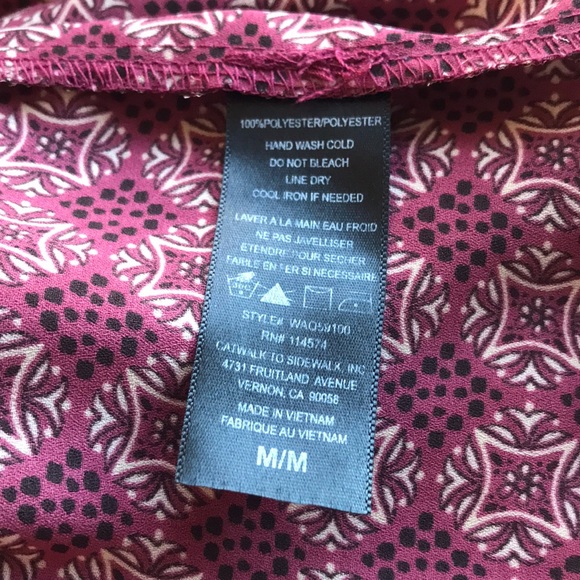 Red Print Blouse - Picture 7 of 8